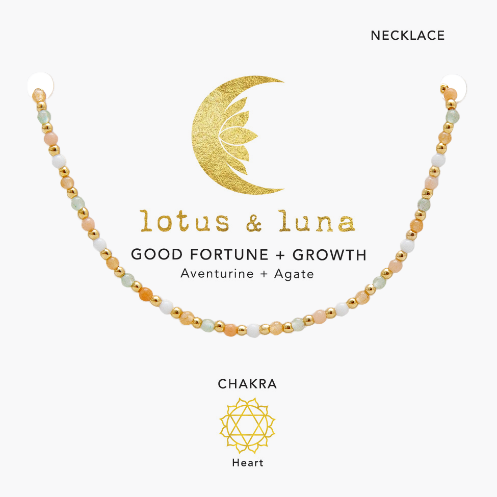 Good Fortune + Growth 2mm Metal Accent Healing Necklace