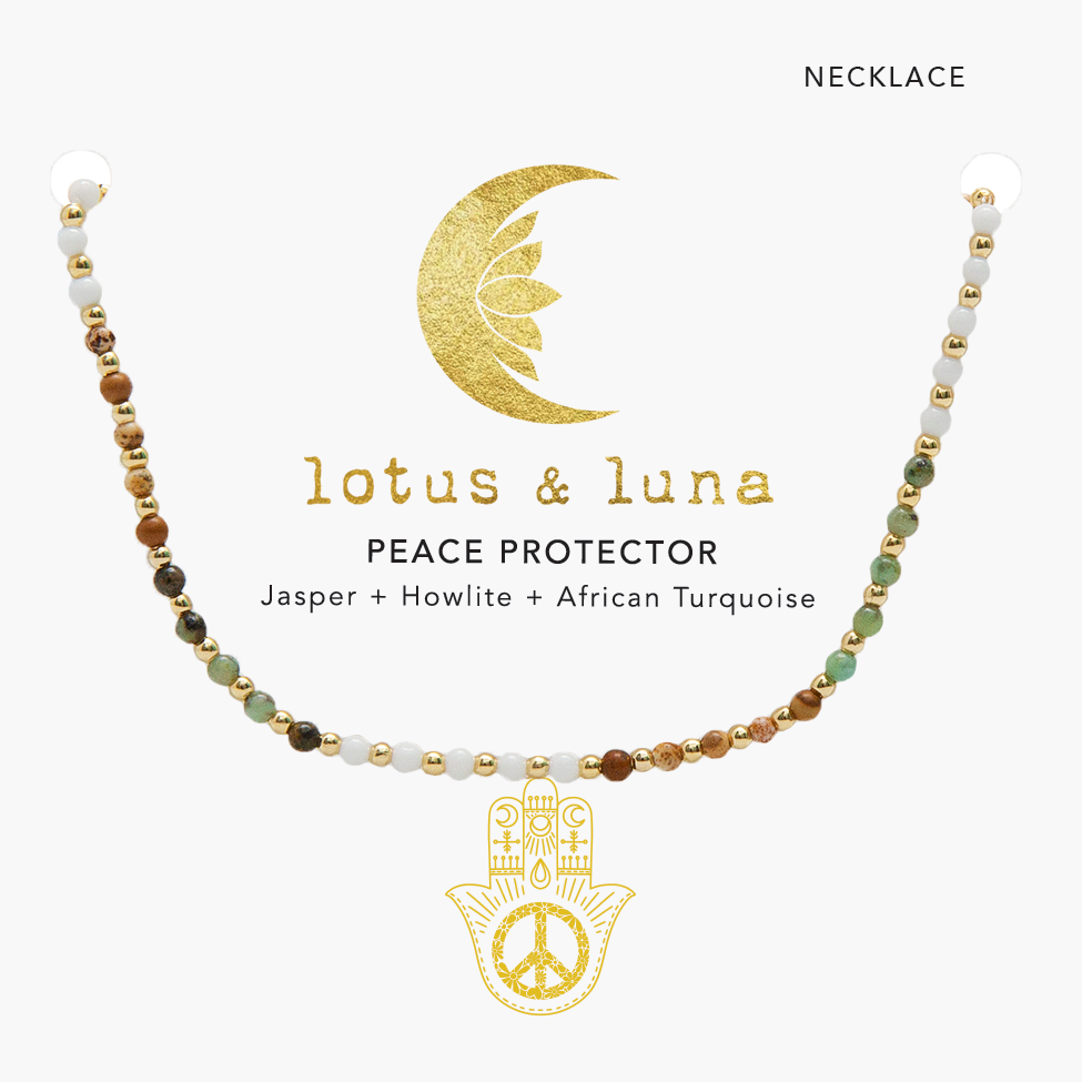 Peace Protector 2mm Metal Accent Healing  Necklace