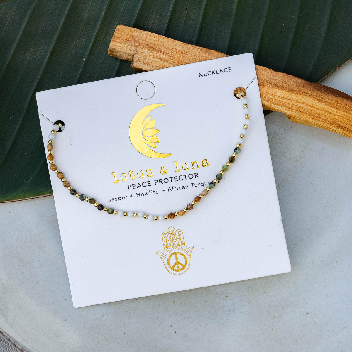 Peace Protector 2mm Healing + Circles in the Sand Necklace Stack