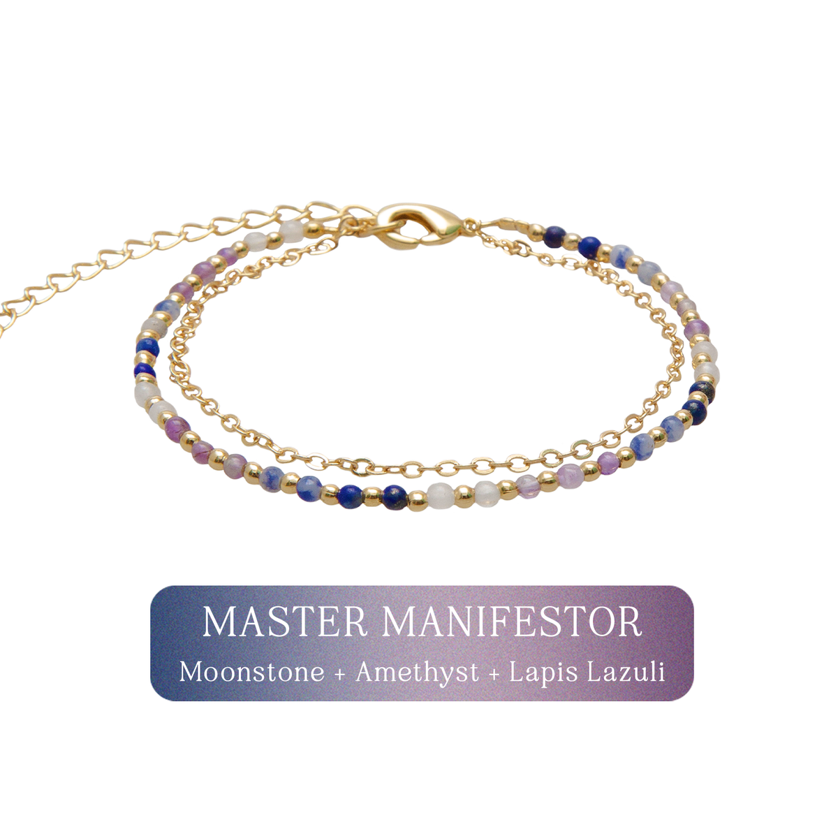 Master Manifestor 4mm + 2mm Healing Bracelet Stack