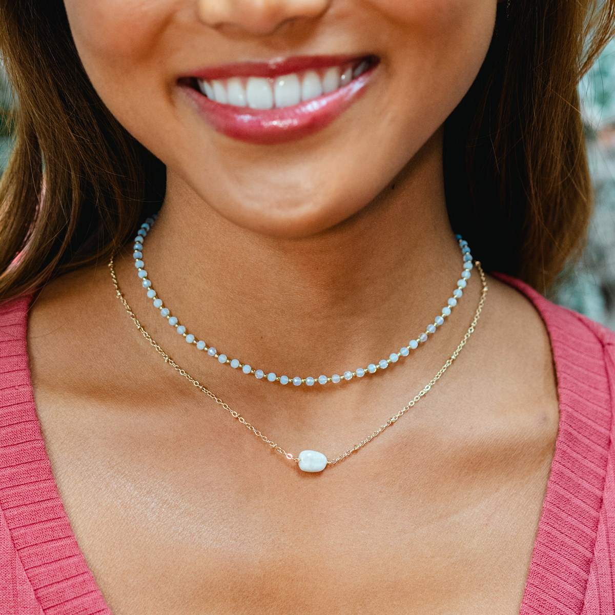 Moon Dancer 3mm Healing + Moonstone Necklace Stack