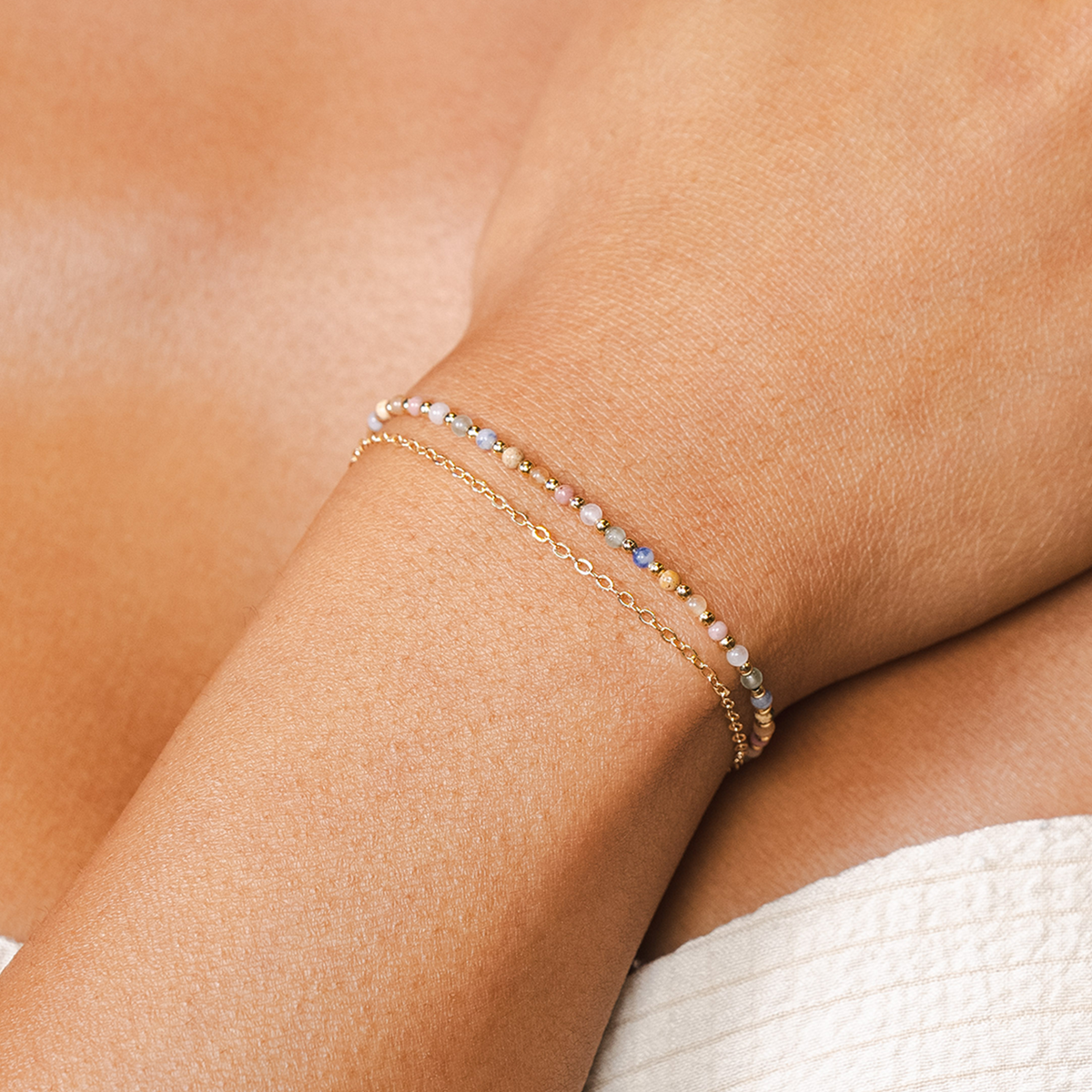 Peace + Love 2mm Layered Healing Bracelet