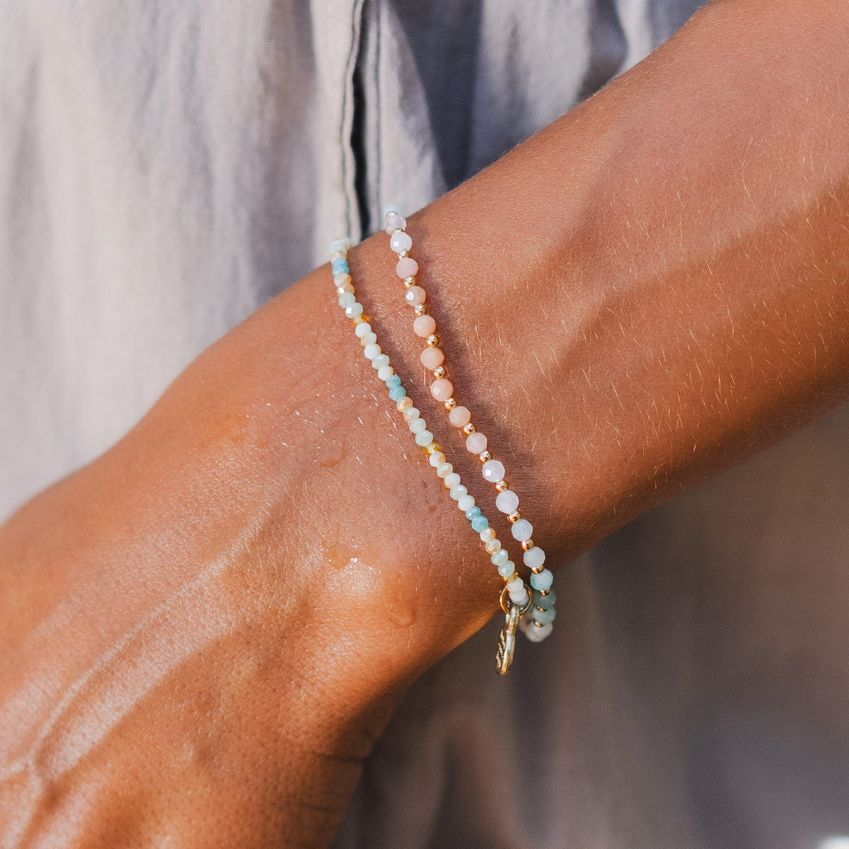 Positive Energy 3mm Metal Accent Healing Bracelet