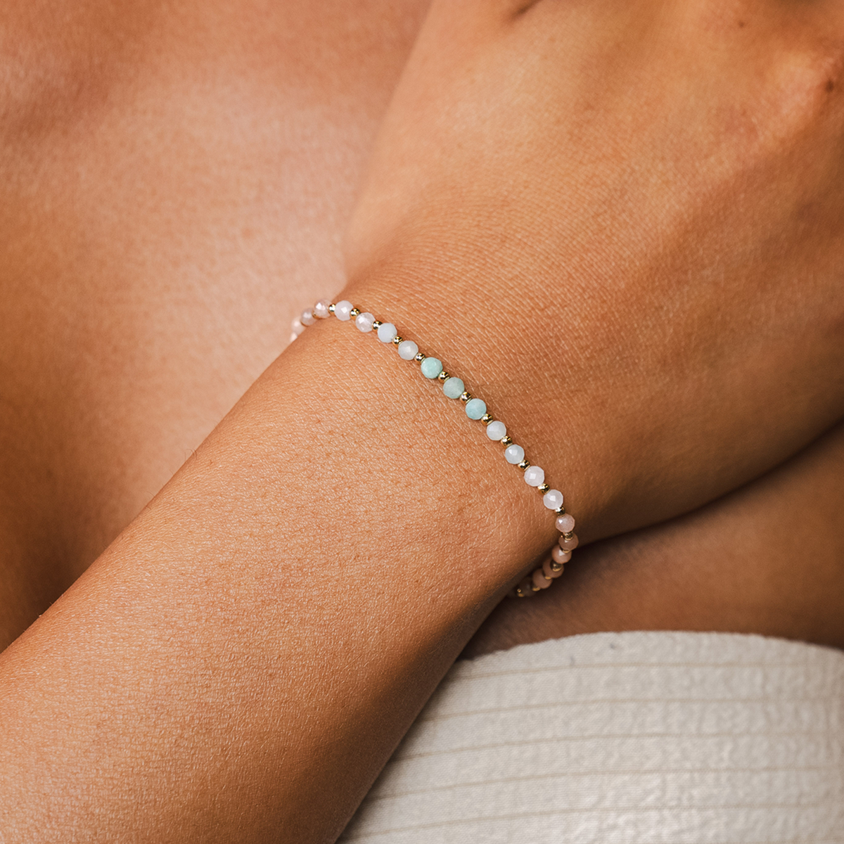 Positive Energy 3mm Metal Accent Healing Bracelet