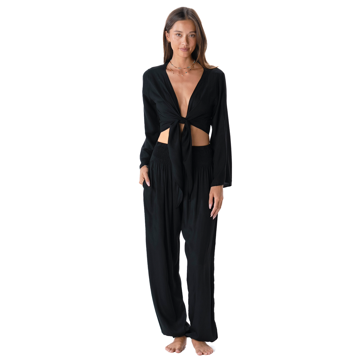 Black Daydreamer Top + Harem Pants Set