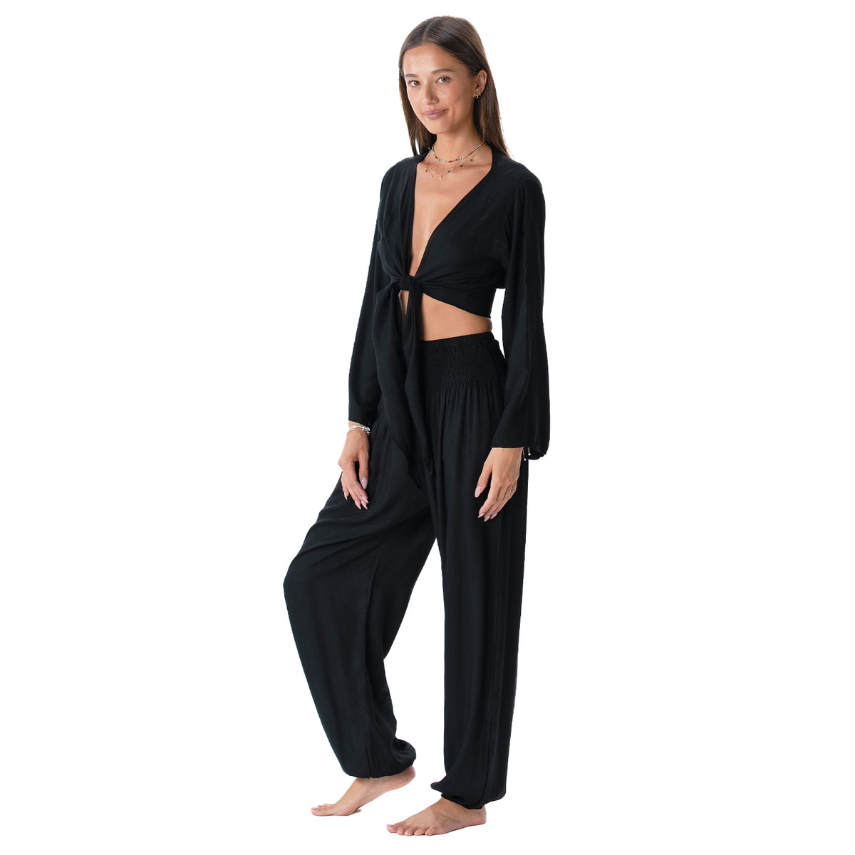 Black Daydreamer Top + Harem Pants Set