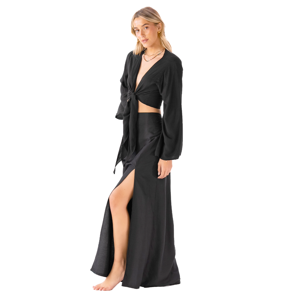 Black Daydreamer + Rayon Maxi Skirt Set