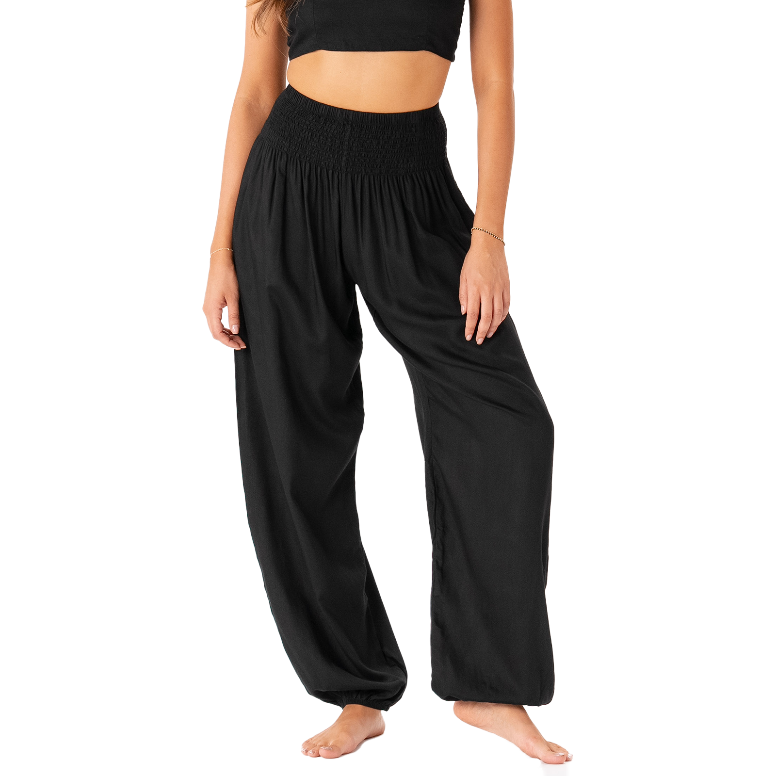 Black Boho Pants for Women Flowy Yoga Pants Small to Plus Sizes Harem Pants  Long Thai Pants Baggy Summer Pants for Beach 