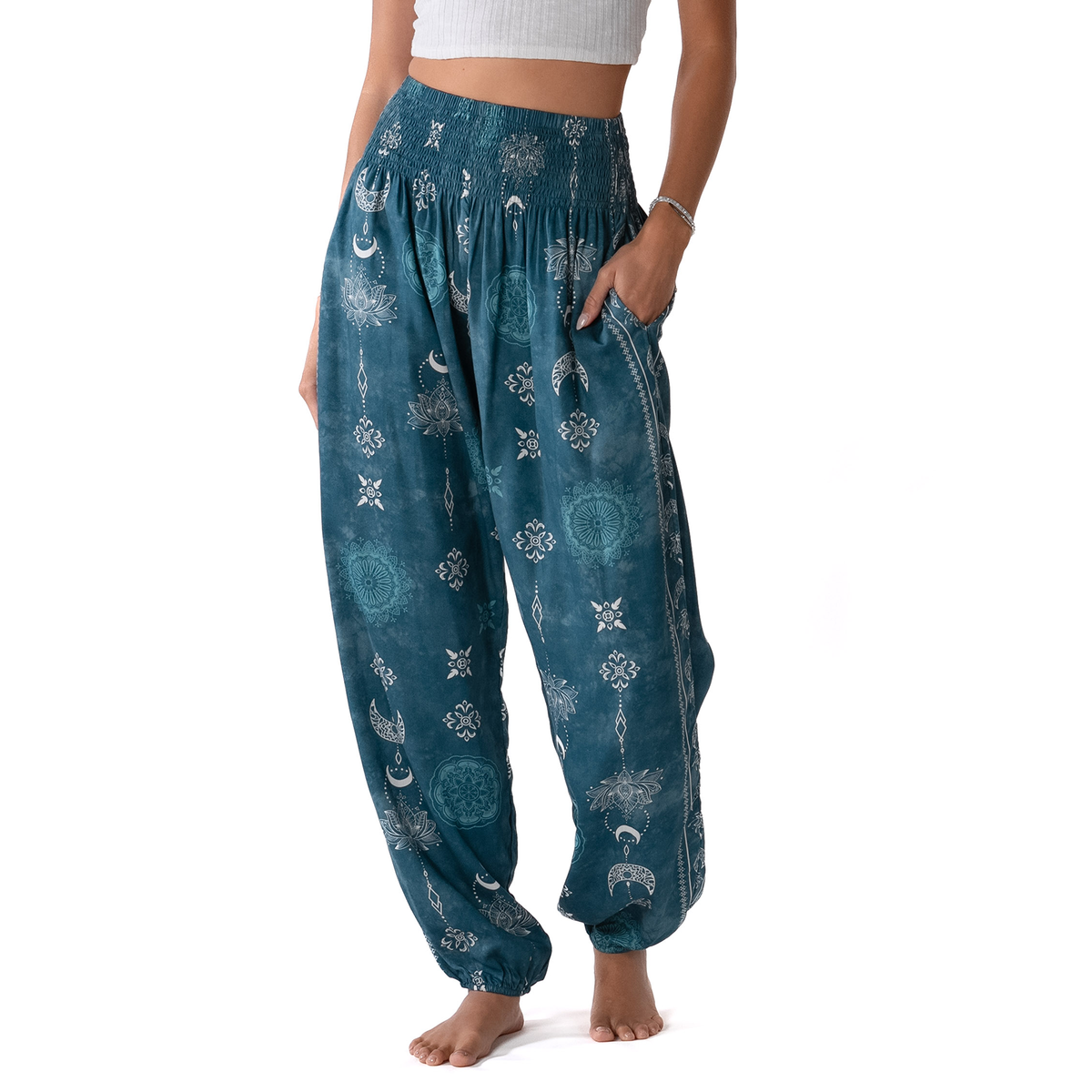 Cosmic Teal Harem Pants