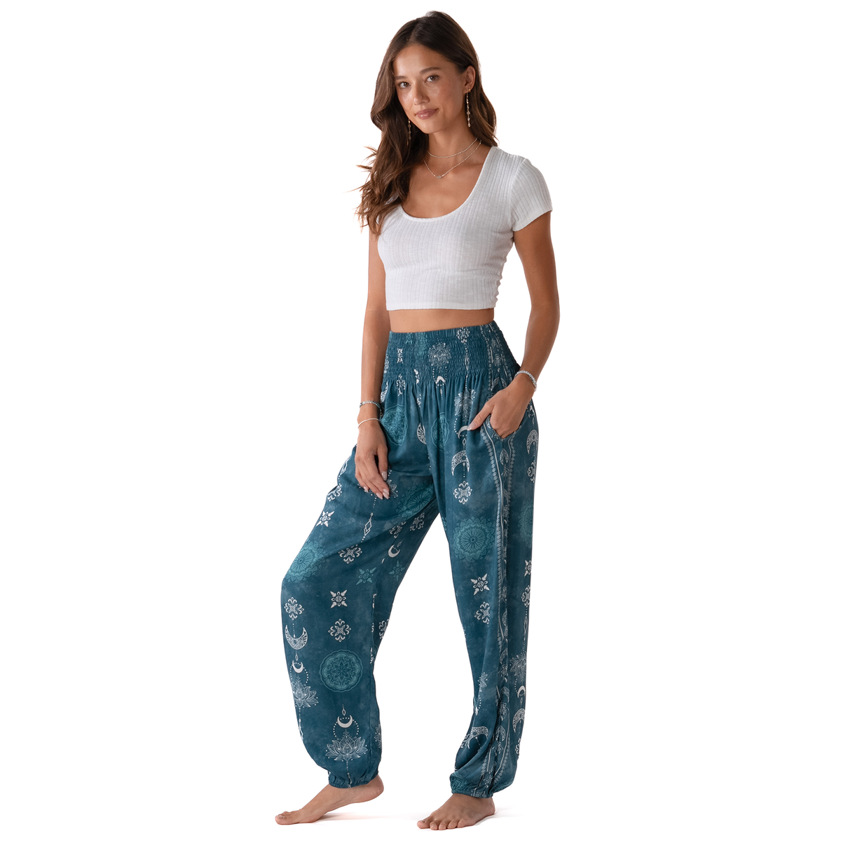 Cosmic Teal Harem Pants