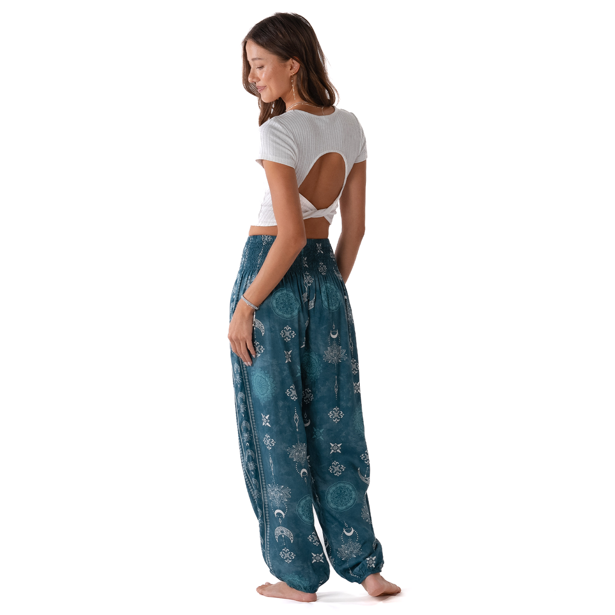 Cosmic Teal Harem Pants