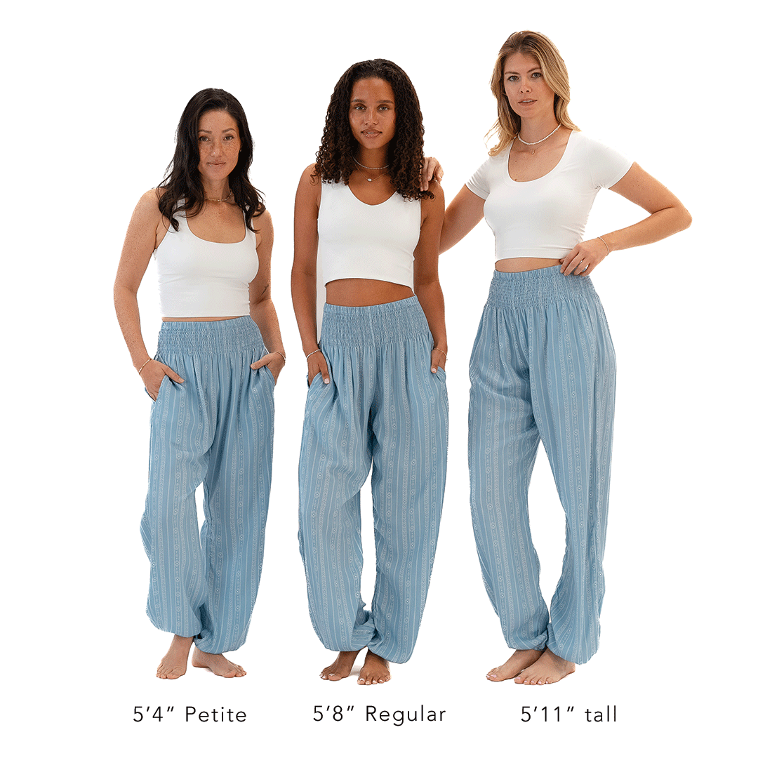 Denim Blue Tribal Harem Pants