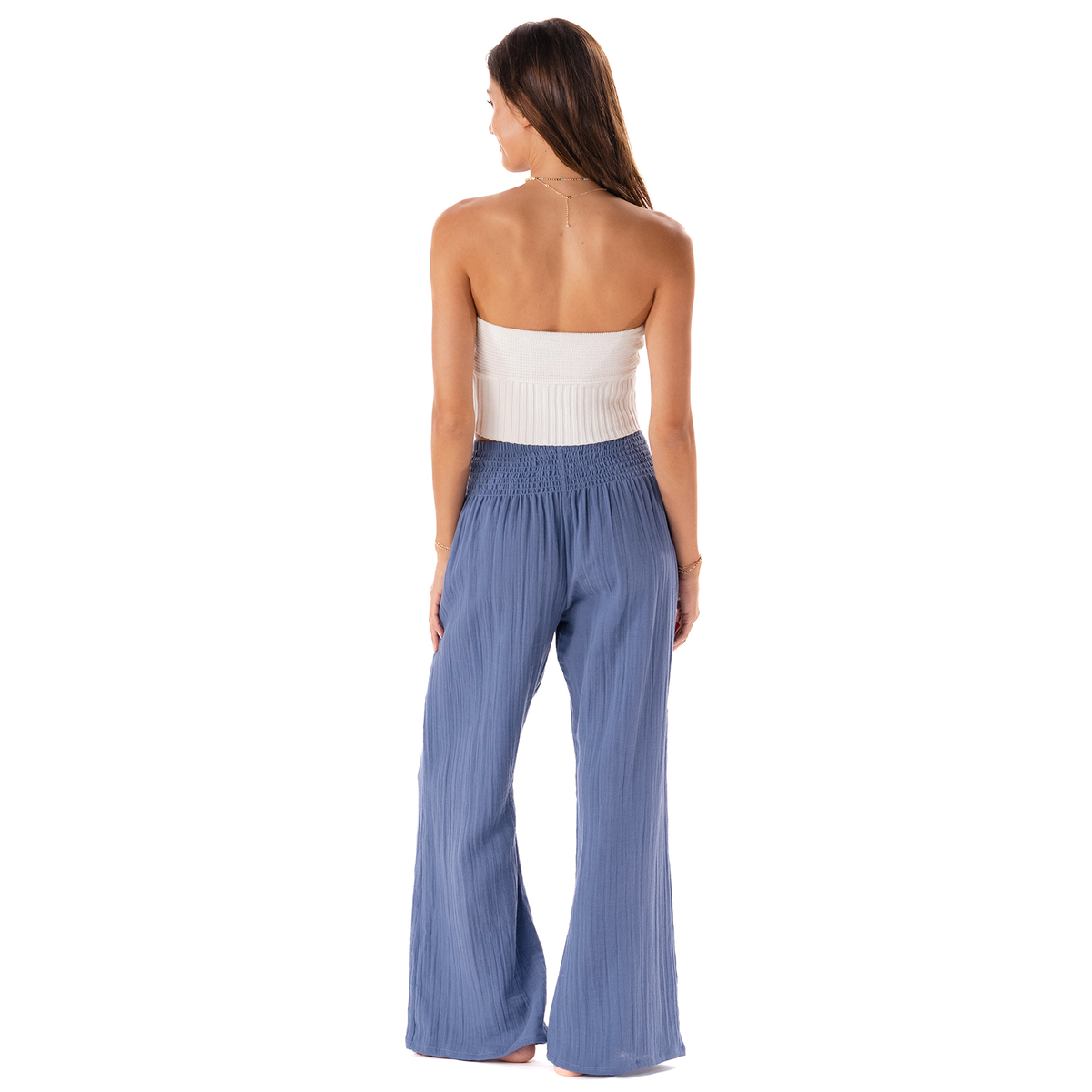 Periwinkle Wide Leg Cotton Pants