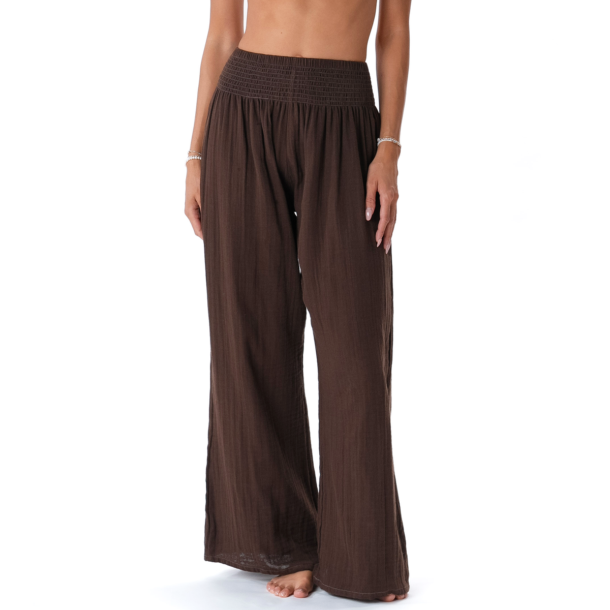 Espresso Wide Leg Cotton Pants