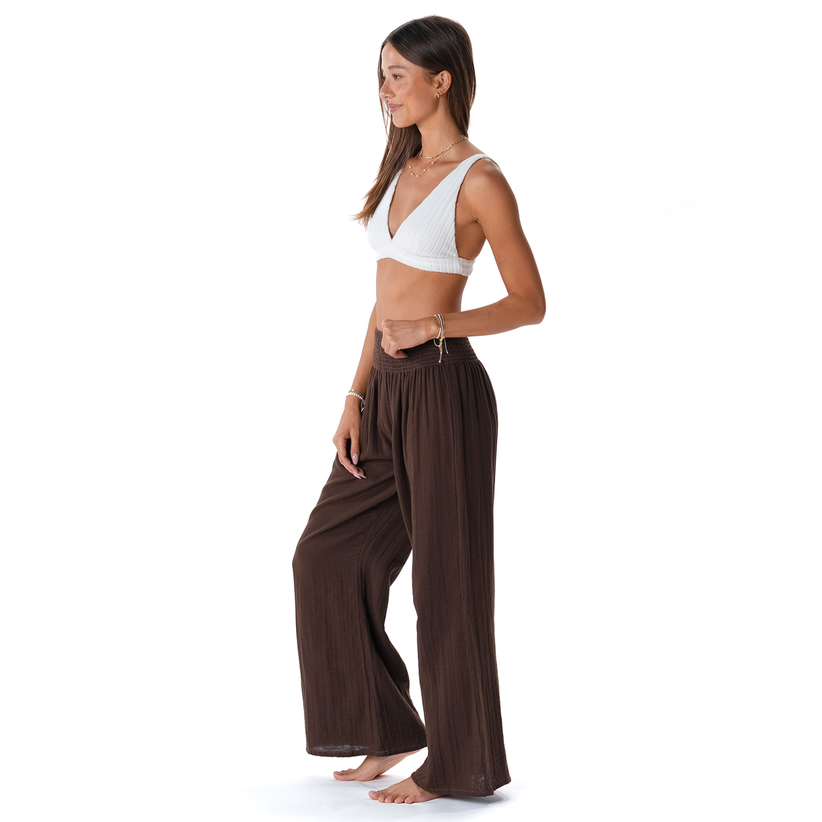 Espresso Wide Leg Cotton Pants