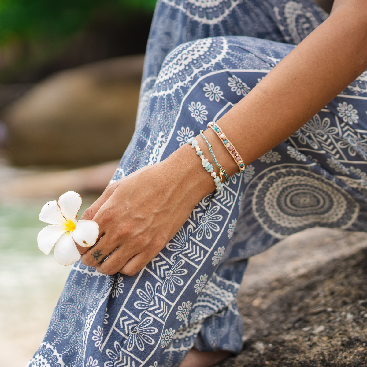 Sea Treasure Braided Charm Bracelet